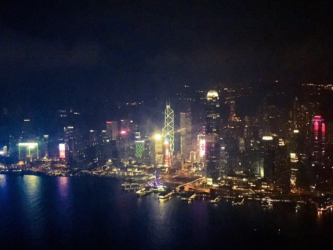 Vanessa Rallonza - Luxurious Night Skyline View of ICC & Kowloon from The Ritz-Carlton, Hong Kong