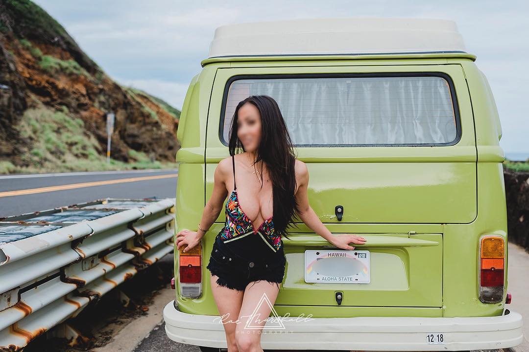 Vanessa Rallonza: Tranquil Love Child Amidst Vibrant Green Van