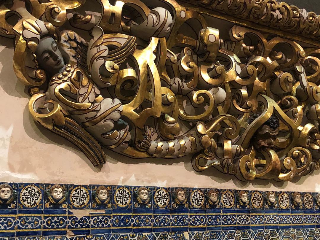Vanessa Rallonza's Timeless Elegant Gold-Blue Ornamented Wall