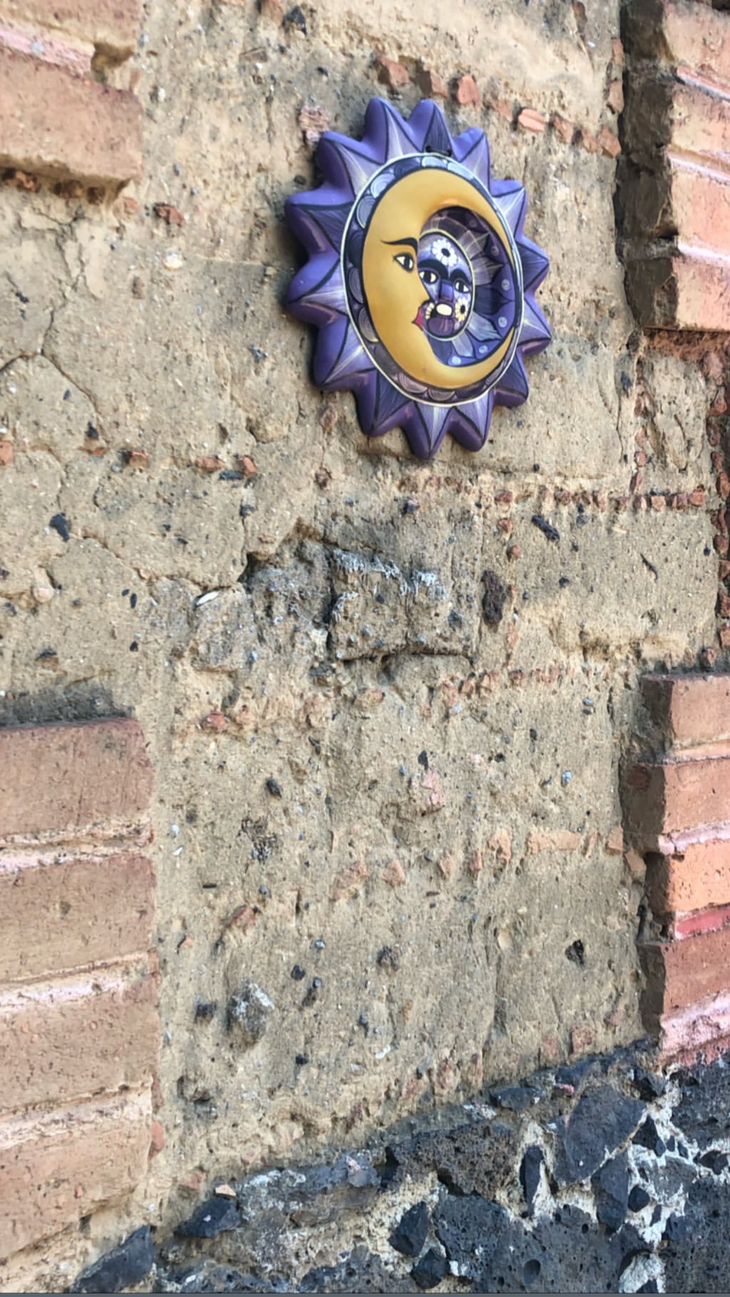 Vanessa Rallonza's Vibrant Close-Up: Boldly Colored Pin on Brick Wall