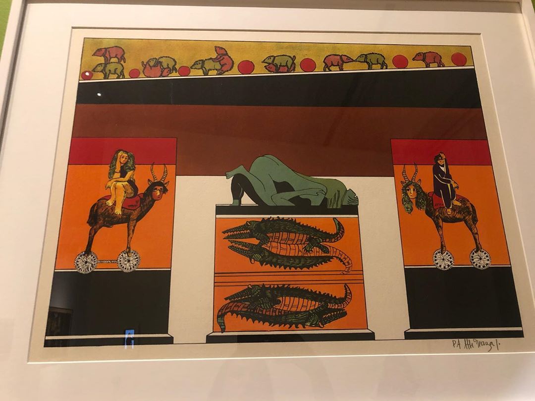 Vanessa Rallonza's Museum Finds: Crocodile & Man Framed Print
